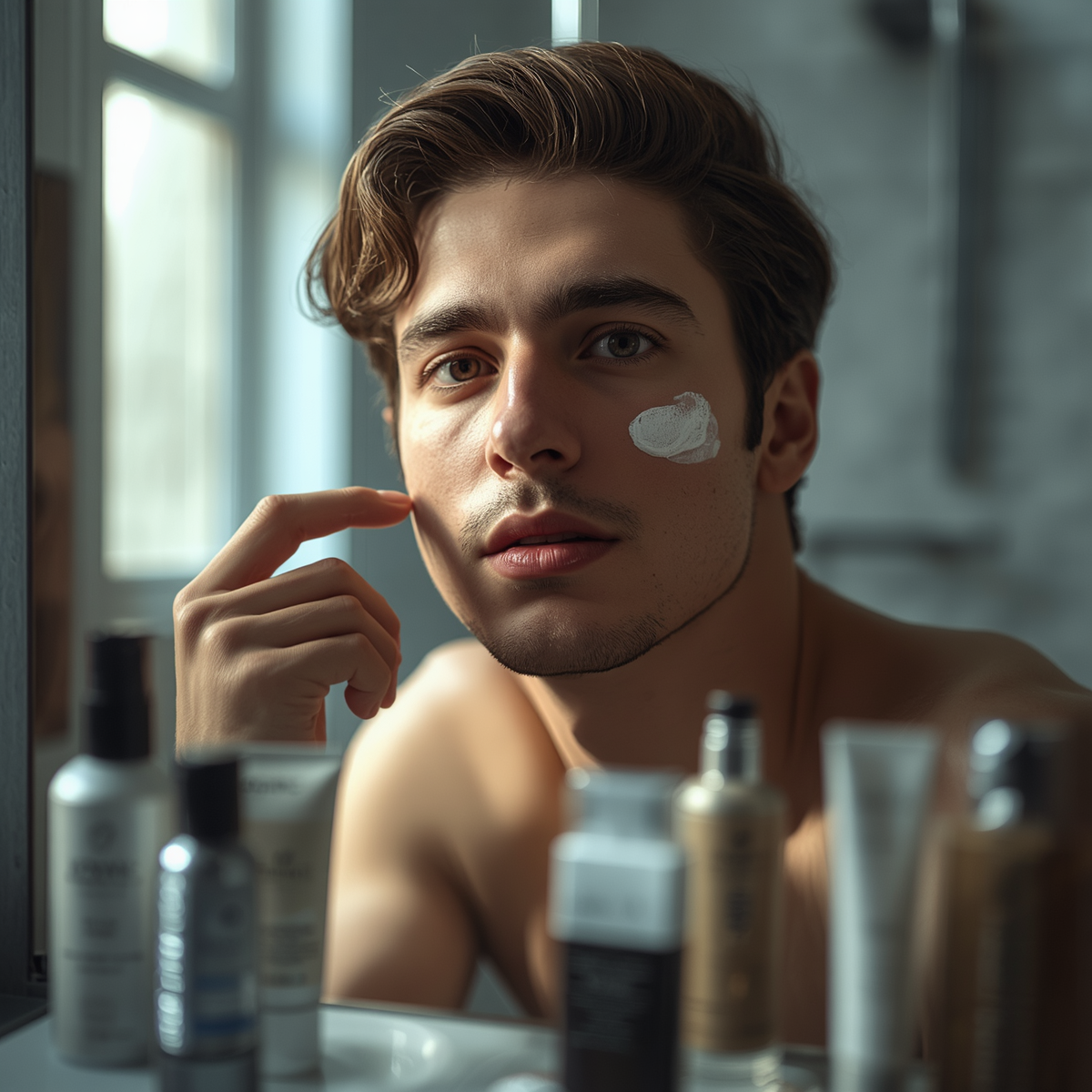 Infinitek Paris men skincare kit with hyaluronic acid, eye contour and sunscreen for hydration and daily skin protection